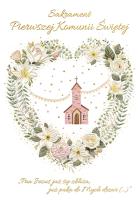 Opakowanie Karnet A5 Komunia Różowy Kościółek