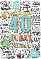 Opakowanie Karnet A5 Urodziny 40 - Graffiti