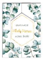 Opakowanie Karnet A5 z bilecikiem Ślub Eukaliptus