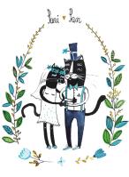 Opakowanie Karnet B6 Ślub Czarne koty