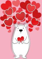 Opakowanie Karnet B6 Walentynki - Biały miś