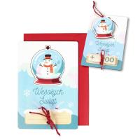 Opakowanie Karnet drewniany Boże Narodzenie Bałwan