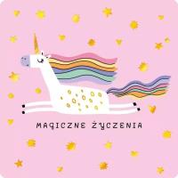 Opakowanie Karnet jednostronny Jednorożec w locie