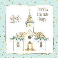 Opakowanie Karnet KW Komunia. Kościół miętowy