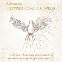 Opakowanie Karnet KW Komunia Złoty Gołąb