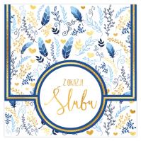 Opakowanie Karnet KW koperta z kółkiem Ślub Granat