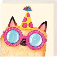 Opakowanie Karnet kwadrat 012 Urodziny Kot w okularach