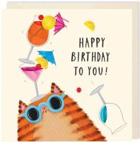 Opakowanie Karnet kwadrat 176 Urodziny Kot z kotajlami