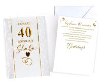 Opakowanie Karnet Rocznica ślubu 40