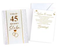 Opakowanie Karnet Rocznica ślubu 45