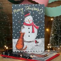 Karnet Święta Kot i bałwan. Wydawca: Alex Clark. SmakLiter.pl Opakowanie Karnet Święta Kot i bałwan