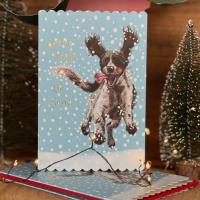 Karnet Święta Spaniel w śniegu. Wydawca: Alex Clark. SmakLiter.pl Opakowanie Karnet Święta Spaniel w śniegu