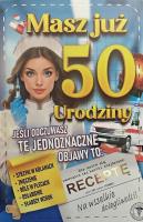 Opakowanie Karnet Urodzinowy męski z receptą 50