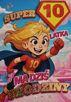 Opakowanie Karnet Urodziny 10 dziewczynka - Superbohaterka
