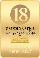 Opakowanie Karnet Urodziny 18