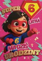 Opakowanie Karnet Urodziny 6 dziewczynka - Superbohaterka
