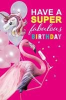 Opakowanie Karnet Urodziny - Birthday Flamingo