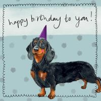 Opakowanie Karnet Urodziny Jamnik z czapeczką