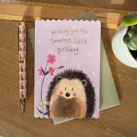 Karnet Urodziny Jeż i kwiat. Wydawca: Alex Clark. SmakLiter.pl Opakowanie Karnet Urodziny Jeż i kwiat