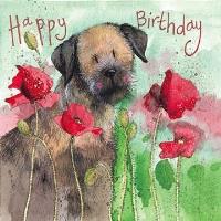 Karnet Urodziny Pies border i maki. Wydawca: Alex Clark. SmakLiter.pl Opakowanie Karnet Urodziny Pies border i maki