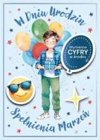 Opakowanie Karnet Urodziny wymienne cyfry