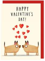 Opakowanie Karnet V019 Walentynki Zakochane pieski