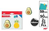 Opakowanie Karteczki samoprzylepne awokado/ananas 2x25szt