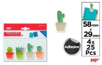 Opakowanie Karteczki samoprzylepne kaktusy 4x25szt