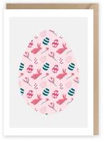 Opakowanie Kartka okolicznościowa Pisanka różowa, eko K084