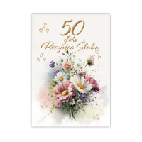 Kartka okolicznościowa Rocznica ślubu 50. Wydawca: Trend. SmakLiter.pl Opakowanie Kartka okolicznościowa Rocznica ślubu 50