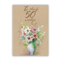 Kartka okolicznościowa Urodziny 50. Wydawca: Trend. SmakLiter.pl Opakowanie Kartka okolicznościowa Urodziny 50