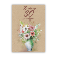 Kartka okolicznościowa Urodziny 80. Wydawca: Trend. SmakLiter.pl Opakowanie Kartka okolicznościowa Urodziny 80