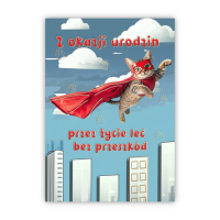 Kartka okolicznościowa W dniu urodzin kot. Wydawca: Trend. SmakLiter.pl Opakowanie Kartka okolicznościowa W dniu urodzin kot