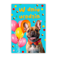 Kartka okolicznościowa W dniu urodzin pies. Wydawca: Trend. SmakLiter.pl Opakowanie Kartka okolicznościowa W dniu urodzin pies
