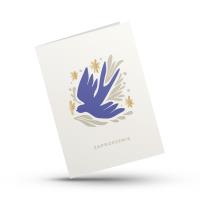 Opakowanie Kartka składana - Zaproszenie - gołąb - granat