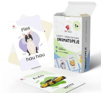 Karty edukacyjne Onomatopeje 34szt. Wydawca: All4Kids. SmakLiter.pl Opakowanie Karty edukacyjne Onomatopeje 34szt