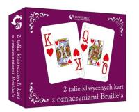 Karty klasyczne ze znakami Braille'a. Wydawca: Kukuryku. SmakLiter.pl Opakowanie Karty klasyczne ze znakami Braille'a