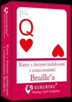 Opakowanie Karty z dużymi indeksami i znakami Braile:a czerwone