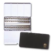 Kasetka metalowa na 48 szt. akwareli w półkostkach. Wydawca: Mungyo. SmakLiter.pl Opakowanie Kasetka metalowa na 48 szt. akwareli w półkostkach