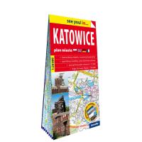 Katowice plan miasta 1:20 000 papier 2024. Autor: Oparcowanie zbiorowe. SmakLiter.pl Okładka książki Katowice plan miasta 1:20 000 papier 2024