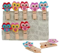 Opakowanie Klamerki ozdobne Shapes Sówki 10szt