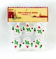 Opakowanie Klamerki ozdobne zimowe Bałwanek 6szt