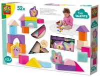 Klocki drewniane Jednorożec 52el. Wydawca: SES. SmakLiter.pl Opakowanie Klocki drewniane Jednorożec 52el