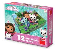 Klocki drewniane Koci Domek Gabi 12el. Wydawca: Dino Toys. SmakLiter.pl Opakowanie Klocki drewniane Koci Domek Gabi 12el