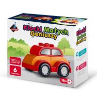 Klocki małych geniuszy Autko 6 elementów. Wydawca: Askato. SmakLiter.pl Opakowanie Klocki małych geniuszy Autko 6 elementów