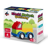 Klocki małych geniuszy Autko 6 elementów. Wydawca: Askato. SmakLiter.pl Opakowanie Klocki małych geniuszy Autko 6 elementów