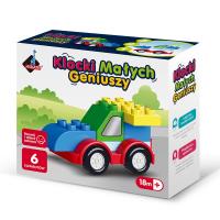 Klocki małych geniuszy Autko 6 elementów. Wydawca: Askato. SmakLiter.pl Opakowanie Klocki małych geniuszy Autko 6 elementów