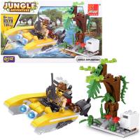 Opakowanie Klocki motorówka dżungla 130 elementów