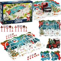 Opakowanie Kolejka tor puzzle świąteczne 25el