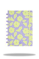 Kołobrulion B5 Flores Lila z gumką 100 kartek. Wydawca: Patio. SmakLiter.pl Opakowanie Kołobrulion B5 Flores Lila z gumką 100 kartek